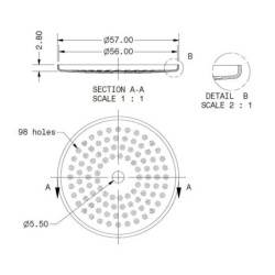 ims shower screen ra 200 im - fits rancilio