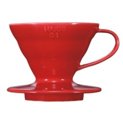 hario v60 01 plastic coffee dripper red - pour-over