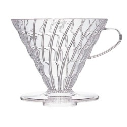hario v60 03 clear plastic coffee dripper - pour-over 1-6 cups