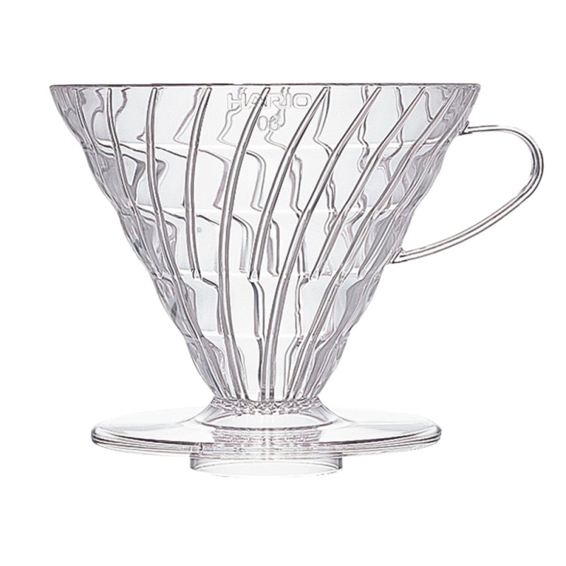 hario v60 03 clear plastic coffee dripper - pour-over 1-6 cups