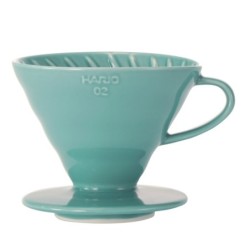 hario v60-02 ceramic dripper - turquoise green pour-over