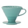 hario v60-02 ceramic dripper - turquoise green pour-over