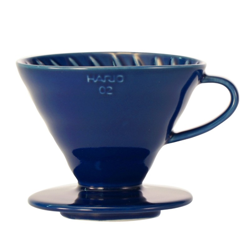 hario v60 02 ceramic dripper indigo blue