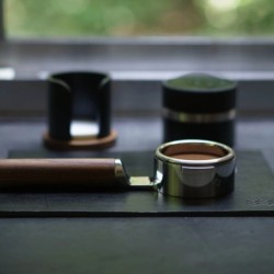 weber workshops buck bottomless portafilter - teak handle