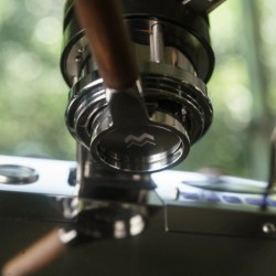 weber workshops buck bottomless portafilter - teak handle