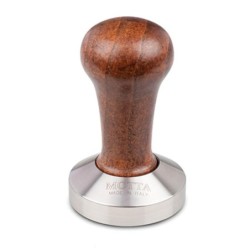 motta 8100 tamper 49mm - flat steel base, wood handle