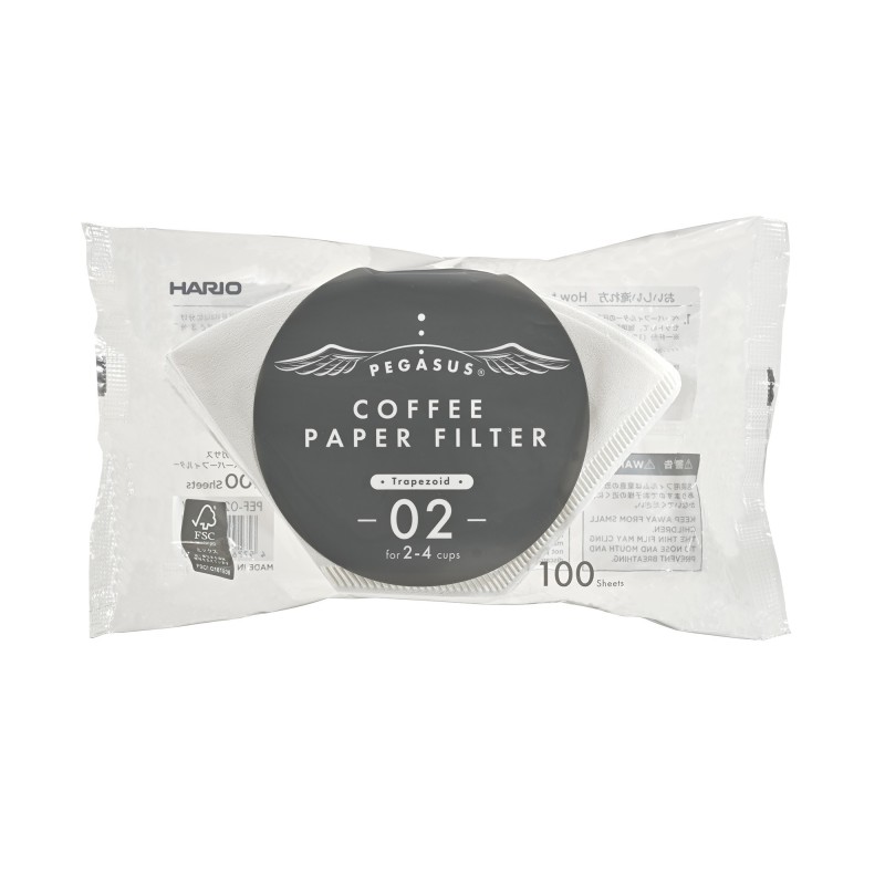 Hario Filtri Carta Bianchi Per Dripper Pegasus 02W 100 Pz