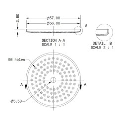 ims shower screen ra 200 im - fits rancilio