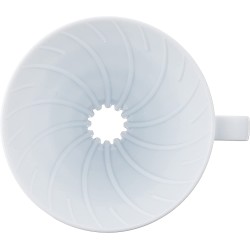 hario v60 02 coffee dripper ceramic white - sleek