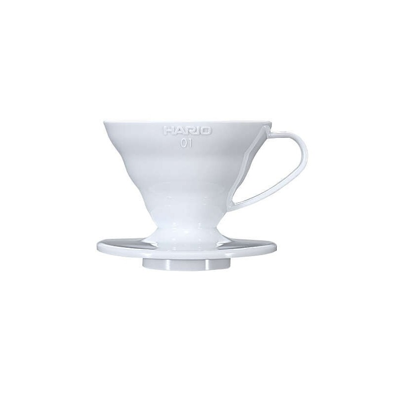 hario dripper v60 01 plastic white - efficient brew