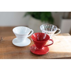 hario dripper v60 01 plastic white - efficient brew