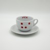ecs cappuccino cup "dots" with saucer - set of 6
