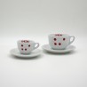 ecs cappuccino cup "dots" with saucer - set of 6