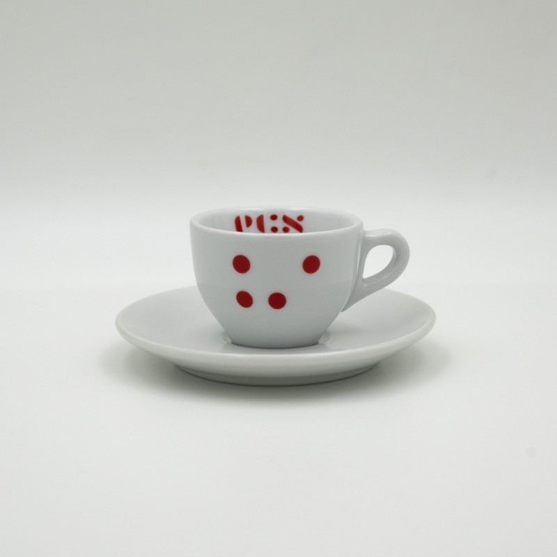 ecs espresso cup "dots" with saucer - set of 6