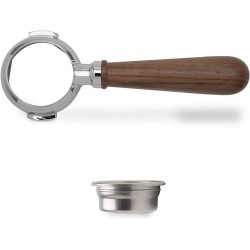 lelit bottomless portafilter wood nut - elegant design