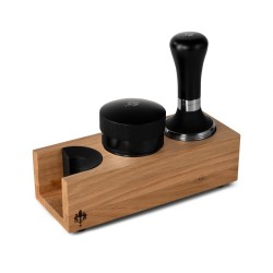eureka tamp station double oak - elegant & functional
