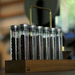 Weber Workshops Bean Cellar Glass - Teak & Brass Base