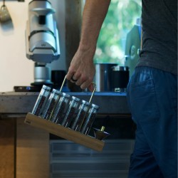 Weber Workshops Bean Cellar Glass - Teak & Brass Base