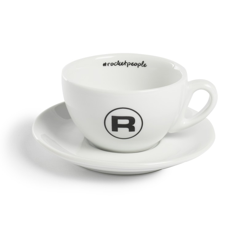 rocket hashtag cappuccino cups white - set of 6