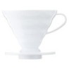 hario v60 02 coffee dripper ceramic white - sleek