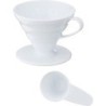 hario v60 02 coffee dripper ceramic white - sleek