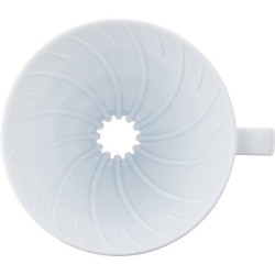 hario v60 02 coffee dripper ceramic white - sleek