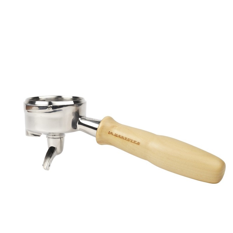 la marzocco maple wooden portafilter single spout
