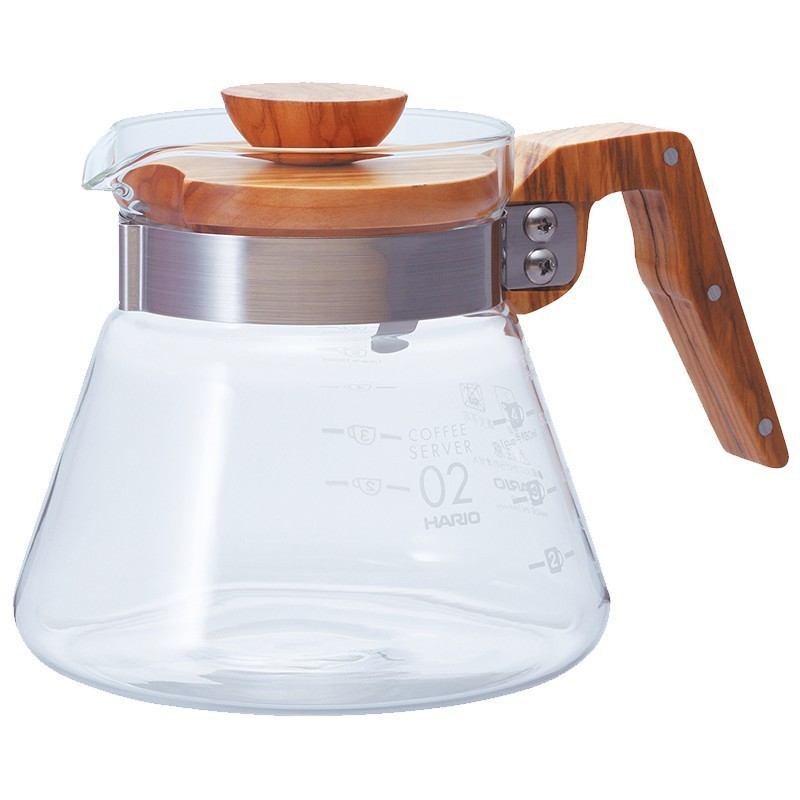 hario v60 coffee server 600ml olive wood - elegant