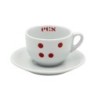 ecs cappuccino cup "dots" with saucer - set of 6