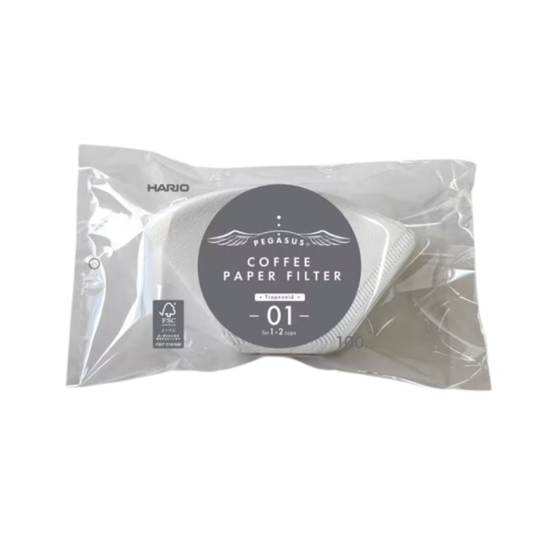 hario white paper filters for pegasus dripper 01w - 100 pcs